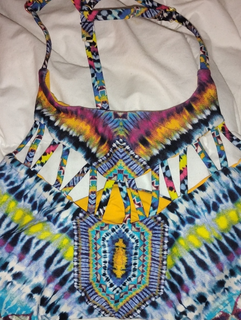 Redcarter Multi-Color Tie-Dye Swimsuit Top